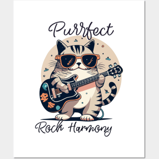 "Purrfect Rock Harmony" design Posters and Art